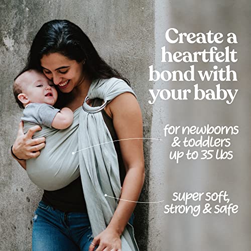 Nalakai Luxury Ring Sling Baby Carrier, Soft Linen Blend Baby Sling, Baby Wrap, Wear Your Little One Close to Your Heart, Longer Length