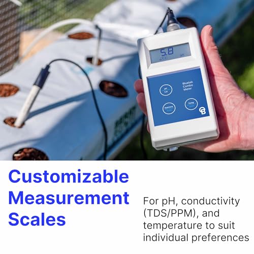 Bluelab METCOMPLUS Combo Meter Plus for pH, Temperature, and Conductivity in Water and Soil with Easy Calibration, Digital Nutrient (TDS/PPM) Testing Kit for Hydroponic System & Growing Indoor Plants | works in Water and Soil - Digital Nutrient (TDS/PPM)