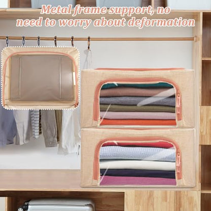 4 Pcs 24L Cashmere Sweater Storage Bag with Natural Cedar Ball,Breathable & Washable Cotton Bag,Cashmere Protection Pouch Wool Cotton Sweater Storage Bag for Woolen Cashmere Sweaters,Merino Wool
