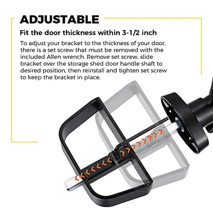 Shed Door L-Handle Lock Kit -Shed Door Latch with 4-1/2" Stem,Shed Door Lock Matching Set Includes 5 Keys for Sheds Doors, Playhouses, Chicken Coops,Camper, RV, Garage Door(Black). - size: 4.5 inch-L