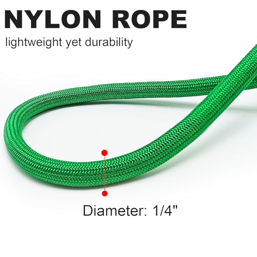 Small Dog Leash 1/4" by 6/8/10 FT Lightweight Strong Rope Leash - color: dark green, size: 1/4" x 10'