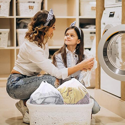 2 Packs Laundry Mesh Bags, Drawstring Net Laundry Bag for Washing Machine, Mesh Wash Bags Laundry Bags, Heavy Duty Dirty Clothes Washing Machine Bag, Travel Washing Bag for Cloths Blouse, Underwear