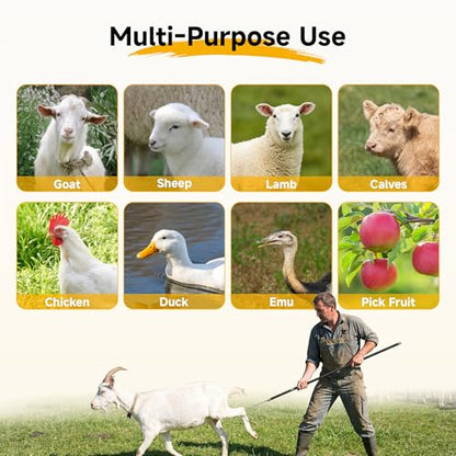 Lightweight Sheep Catcher Hook, 45"Carbon Shaft Leg Neck Goat Grabber Crook