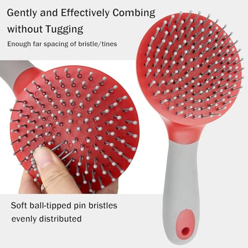 Horse Mane & Tail Combs Horse Brushes Shedding Brush Grooming Tool for Equine Long Haired Dogs (Red) - color: Red