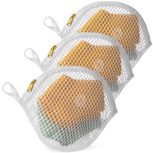 3 Packs Delicate Laundry Bags for Reusable Socks、Face Masks and Makeup Remover Pads,Fine Mesh Wash Bags,Use YKK Zipper, with Hanger Loop, Portable Laundry Bag (3 Small)