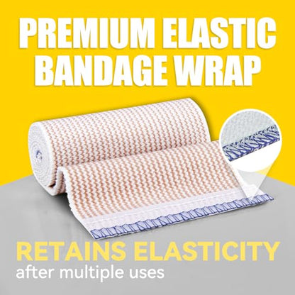 FRESINIDER Premium Elastic Bandage Wrap 4" 12 Pack & 6" 4 Pack, Hoop & Loop - color: 16 Pack Mix (4, 6 Inches)