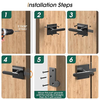Double Side Gate Latch, Left Inswing Gate Latch for Wooden Fence - size: GL01