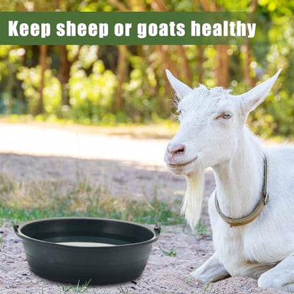 Sadnyy 5 Pcs Feed Pan 0.75 Gallon/3 Quart Utility Horse Feed Bucket Livestock Feeder Tubs Ox Tendon Bowl for Horses Dog Cats Goats Chicken Dust Bath - size: 0.75 Gallon/3 Quart