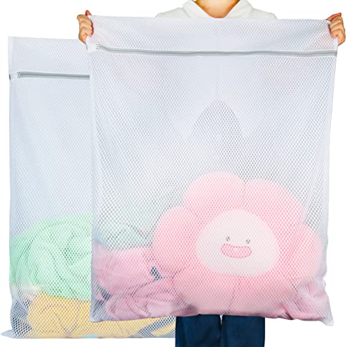 Vivifying Extra Large Mesh Laundry Bag, 2 Pack XXL Oversize Honeycomb Mesh Wash Bags for Washing Machine, Coats, Stuffed Toys, Blanket, Bedding, Sweater, Delicates Clothes (27 x 35 Inches) - size: 2XXL(27" x 35")