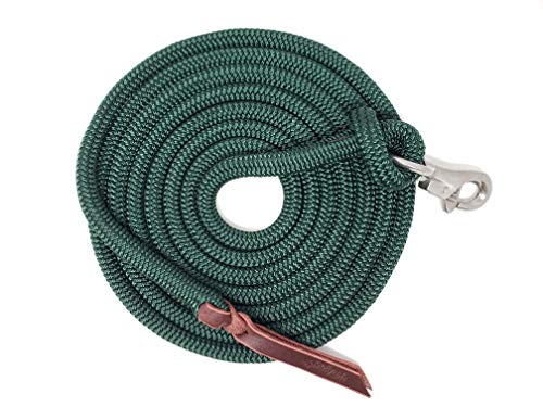 12FT Lead Rope with SS Snap - color: Hunter Green, size: 12 FT