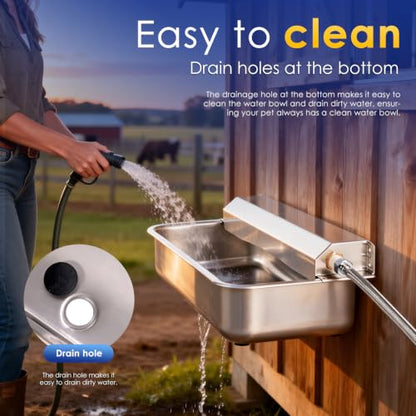 Automatic Chicken Waterer 6L Stainless Steel Metal Poultry Waterer