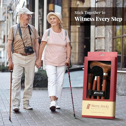 Merry Sticks Foldable Walking Cane for Women and Men, Adjustable, Berries - color: Berries, size: Classic Grip