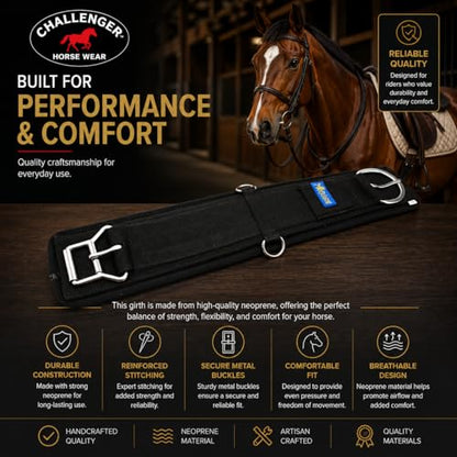 CHALLENGER Professional Equine Horse Western Riding Girth Black Neoprene No Slip Cinch 9791 - size: 30"
