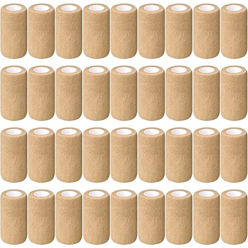 Treela 36 Pcs Self Adherent Bandage 4" X 5 Yard Wrap Breathable - color: Nude, size: 4" X 5 Yard