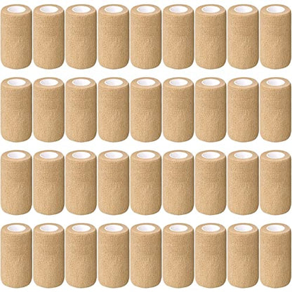 Treela 36 Pcs Self Adherent Bandage 4" X 5 Yard Wrap Breathable - color: Nude, size: 4" X 5 Yard