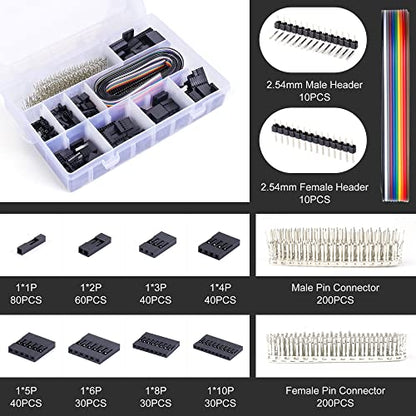 Yangoutool Crimp Tool Connector Kit, Crimping Tool Kit with 1550PCS Dupont 2.54mm Connectors and 460pcs JST-XH 2.54mm Connectors - Ratcheting Crimper AWG 28-20 (0.08-0.5mm²), Crimper SN02BM Included - style: 02BM Set