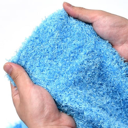 Surf turtle Blue Curly Teddy Fleece Faux Fur Fabric 36" x 59" - color: Sky Blue, size: 36 x 59 inches