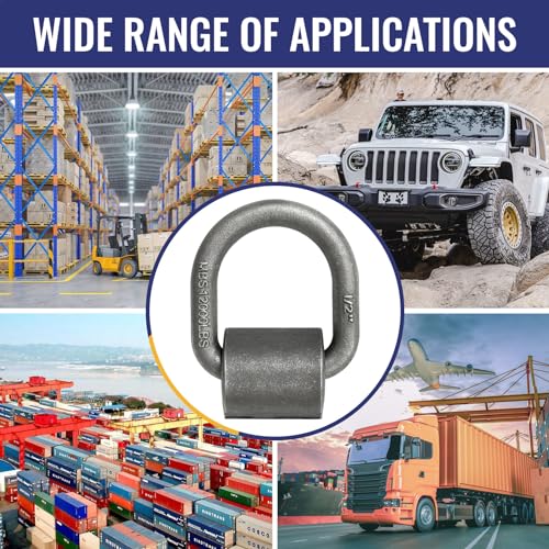 Grandroad auto 12 Pack Weld-On Forged D Ring, Heavy Duty 1/2" D-Ring Trailer Tie Down Anchor with MBS:12,000 lbs for Trailer, Truck Cargo, RV, ATV Tiedowns, Farm Applications and More. - size: 1/2“-12pack