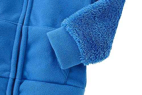 Toddler Winter Coats Baby Boys Girls Fuzzy Sherpa Fleece Jackets - color: Z-blue, size: 1-2T
