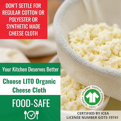 Cheesecloth for Straining, Organic Cheese Cloth, Fine Mesh Nut Milk Cloth, Unbleached Cotton Cheese Cloth Grade 50 for Yogurt, Cheese Making, Bread Baking, Juicing, Cooking, (36 x 36 Inch) - 1 Pack - size: Cheese Cloth Grade 50 (1 Pack)