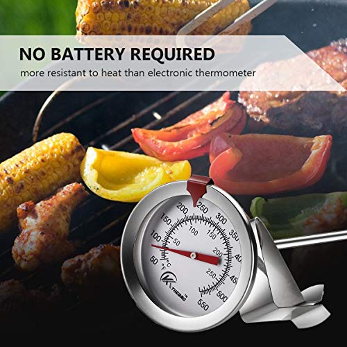 KT THERMO Deep Fry Thermometer with Instant Read,Oil Thermometer(2-Pack),12” Stainless Steel Stem Meat Cooking Thermometer,Best for Turkey,BBQ,Gril - color: 2-pack