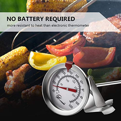 KT THERMO Deep Fry Thermometer with Instant Read,Oil Thermometer(2-Pack),12” Stainless Steel Stem Meat Cooking Thermometer,Best for Turkey,BBQ,Gril - color: 2-pack