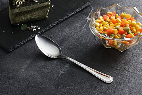 New Star Foodservice Bead Pattern 18/0 Stainless Steel Dinner/Dessert Spoon, 7.6-Inch, Set of 12, Commercial Grade - size: Dinner/Dessert Spoon (7.6-Inch)