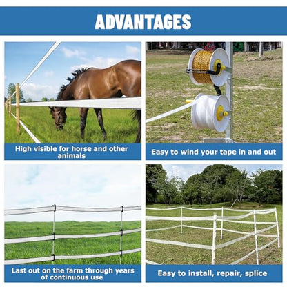 Electric Fence Tape 1.6 in, Electric Fence Poly Tape 10ss Conductors 656' - color: 1.6 in, size: 656 FEET