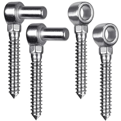Insaga Cast 304 Stainless Steel Gate Hinges 2Pack Lag Screw Hinge for Farm M16 Hook and Eye Hinges, Partial Thread Gate Hinge Bolts for Wood Cattle Livestock Gate for Fence - color: M16 Hook and Eye Hinge-2Pair
