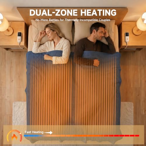 Heated Blanket Queen Size, Soft Plush Electric Blanket, Blue - color: Blue, size: Queen