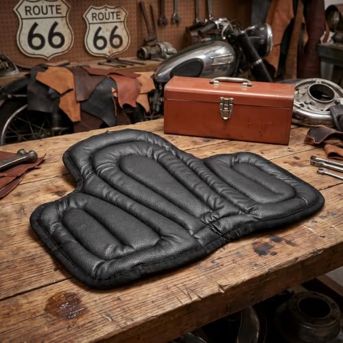 Cushion Non-Slip Saddle Pad – Shock Absorbing PU Leather Seat Pad for Horseback Riding, Relieves Back & Hip Pressure, Prevents Saddle Soreness, Fits on Saddles & Motorcycles