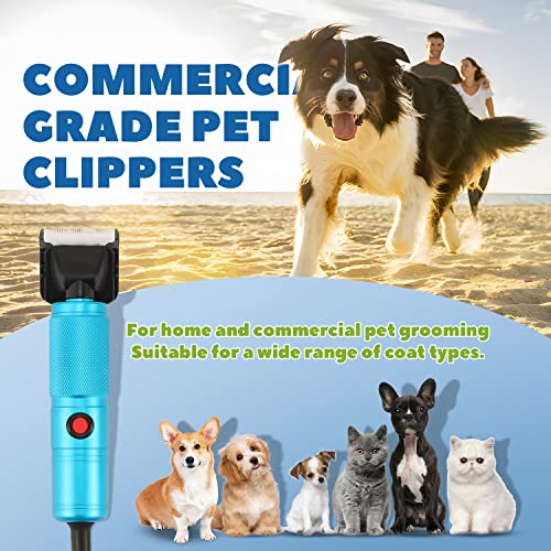 Pet Grooming Clippers 200W, Stepless Speed Control & Low Noise<50db | Heavy-Duty Commercial Grade with 118'' Power Cord Plug-in, Extra Blade & 2 Guide Combs of 4 Sizes, for Dog, Cat and More - size: 200W