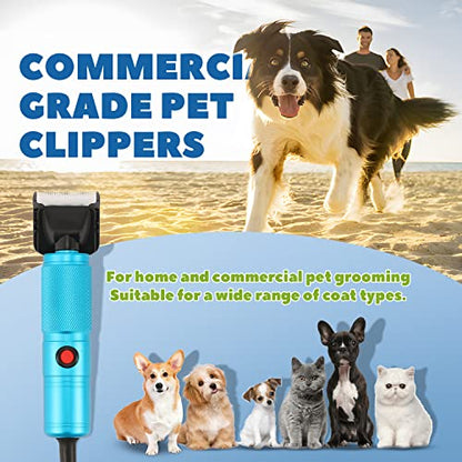 Pet Grooming Clippers 200W, Stepless Speed Control & Low Noise<50db | Heavy-Duty Commercial Grade with 118'' Power Cord Plug-in, Extra Blade & 2 Guide Combs of 4 Sizes, for Dog, Cat and More - size: 200W