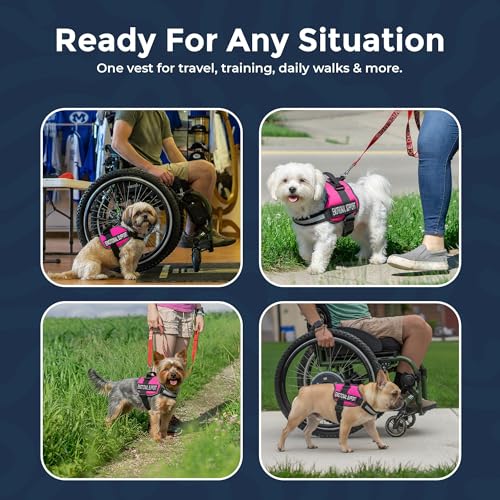 Industrial Puppy Emotional Support Vest Harness, Small 19.5-25, Pink - color: Hot Pink, size: Small, Fits Girth 19.5-25"