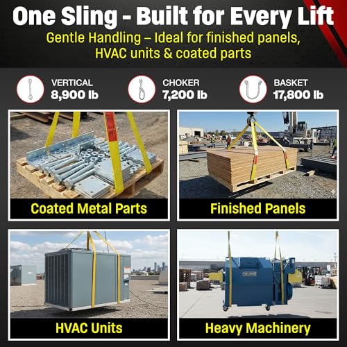 DD Sling 3 Inch x 30 Foot Nylon Lifting Sling – USA Made, 8,900 lb Vertical, 7,200 lb Choker, 17,800 lb Basket – 2-Ply Heavy Duty 900 Webbing, Type 3 Flat Eye & Eye Rigging Sling - size: 3"x30'