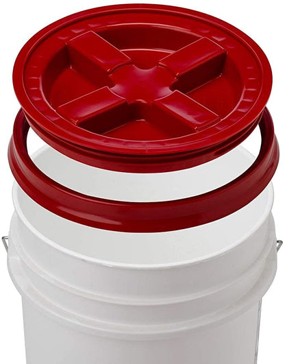 GAMMA2 Gamma Seal Lid - Pet Food Storage Container Lids - Fits 3.5, 5, 6, & 7 Gallon Buckets, Red, Made in USA - color: Red, size: Fits 3.5, 5, 6, & 7 Gallon Buckets