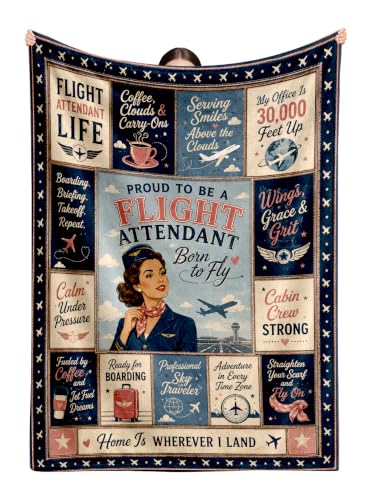 Flight Attendant Gifts Blanket, Cool Birthday Gifts for Women, 50*60 - color: Flight Attendant