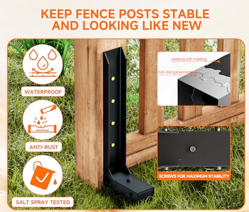 Fence Post Repair Kit, Quick Fix Leaning for 4x4/ 6x6 Wood Posts (1-Pack)