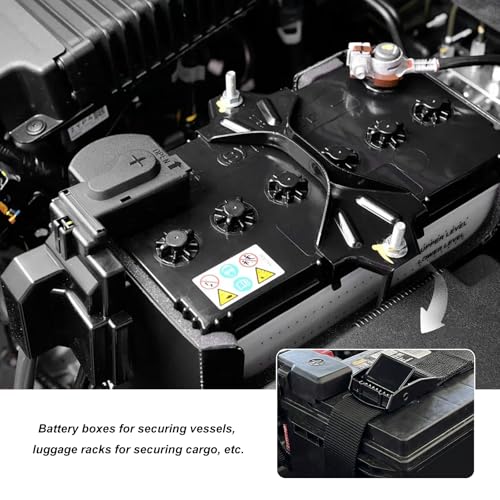 2 Set 1"x 47.2"(4 ft) Battery Tie Down Strap Kits, Battery Box Hold-Down Straps with Stainless Steel Cam Buckles & Screws, Adjustable Tie Down Straps for Boats Cars Coolers - color: 2 PCS