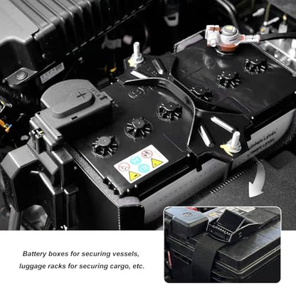 2 Set 1"x 47.2"(4 ft) Battery Tie Down Strap Kits, Battery Box Hold-Down Straps with Stainless Steel Cam Buckles & Screws, Adjustable Tie Down Straps for Boats Cars Coolers - color: 2 PCS