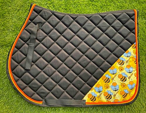 Honey Bee English Saddle Pad Set Numnah Horse Ear Bonnet Saddle Cloth Saddle Blanket Horse Riding Wears - size: COB