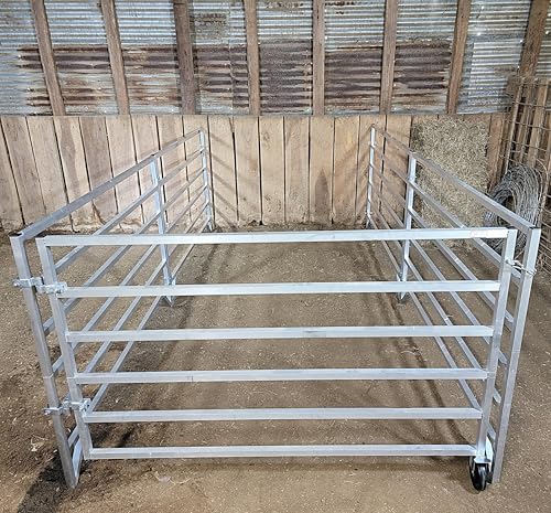 Aluminum 5 FT X 10 FT 6 Rail 40" Tall Wall-Mounted Sheep & Goat STALL KIT Pen