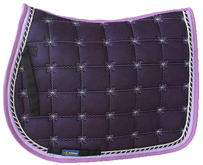 Horse Cotton Quilted All Purpose English Saddle PAD Trail Contoured Purple 72F38