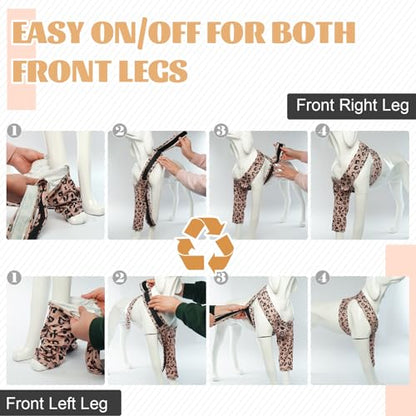 Dog Recovery Suit Front Legs to Prevent Licking Skin Overgrooming - color: Brown Leopard Print, size: S