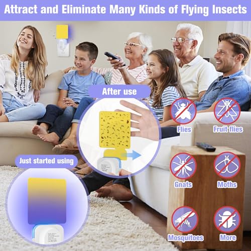 Flying Insect Trap Plug-in, Indoor Mosquito & Gnat Killer - color: bright white, size: 1 device + 5 refills
