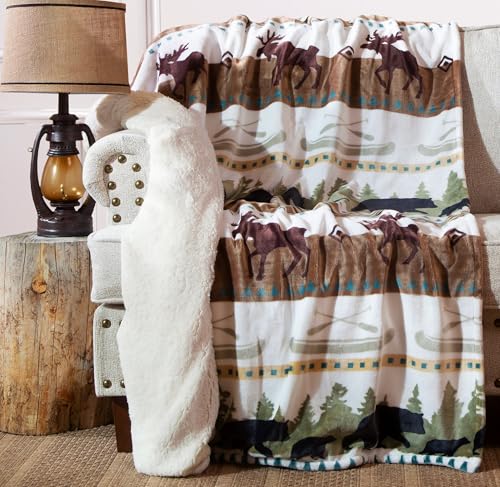 Carstens, Inc. Ultra Premium Super Soft Plush Sherpa Fleece Oversized Throw Blanket 54" x 68", Hidden Lake - color: Hidden Lake