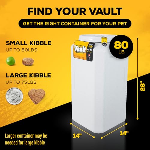Gamma2 Vittles Vault Pet Food Storage Containers - Sealed Dog and Cat Food Storage Container, Fits up to 80lbs, Made in the USA - [14" L x 28" H] - size: 80 Pounds