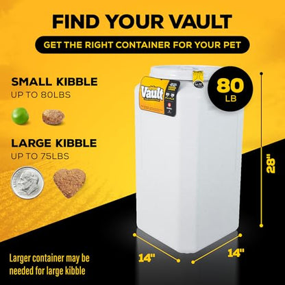 Vittles Vault Traditional Dog and Cat Food Container + Scoop, Gray, 80lbs - size: 80 Pounds