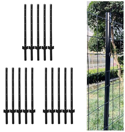 4 Feet Metal Fence Post Black, Pack of 15, for 36 Inch High Garden Welded Wire Fence U-Channel Steel Garden Post - color: Black, size: 4',15 PCS