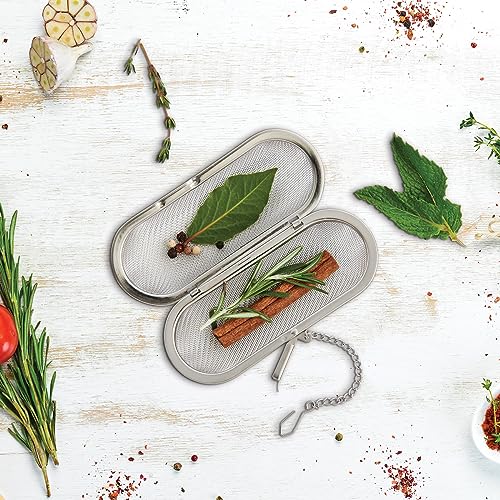 HIC Kitchen Herb Infuser Pod, 18/8 Stainless Steel Mesh, For Herbs, Spices, and Loose Teas, Set of 2 - color: Infuser Pod, size: Set of 2
